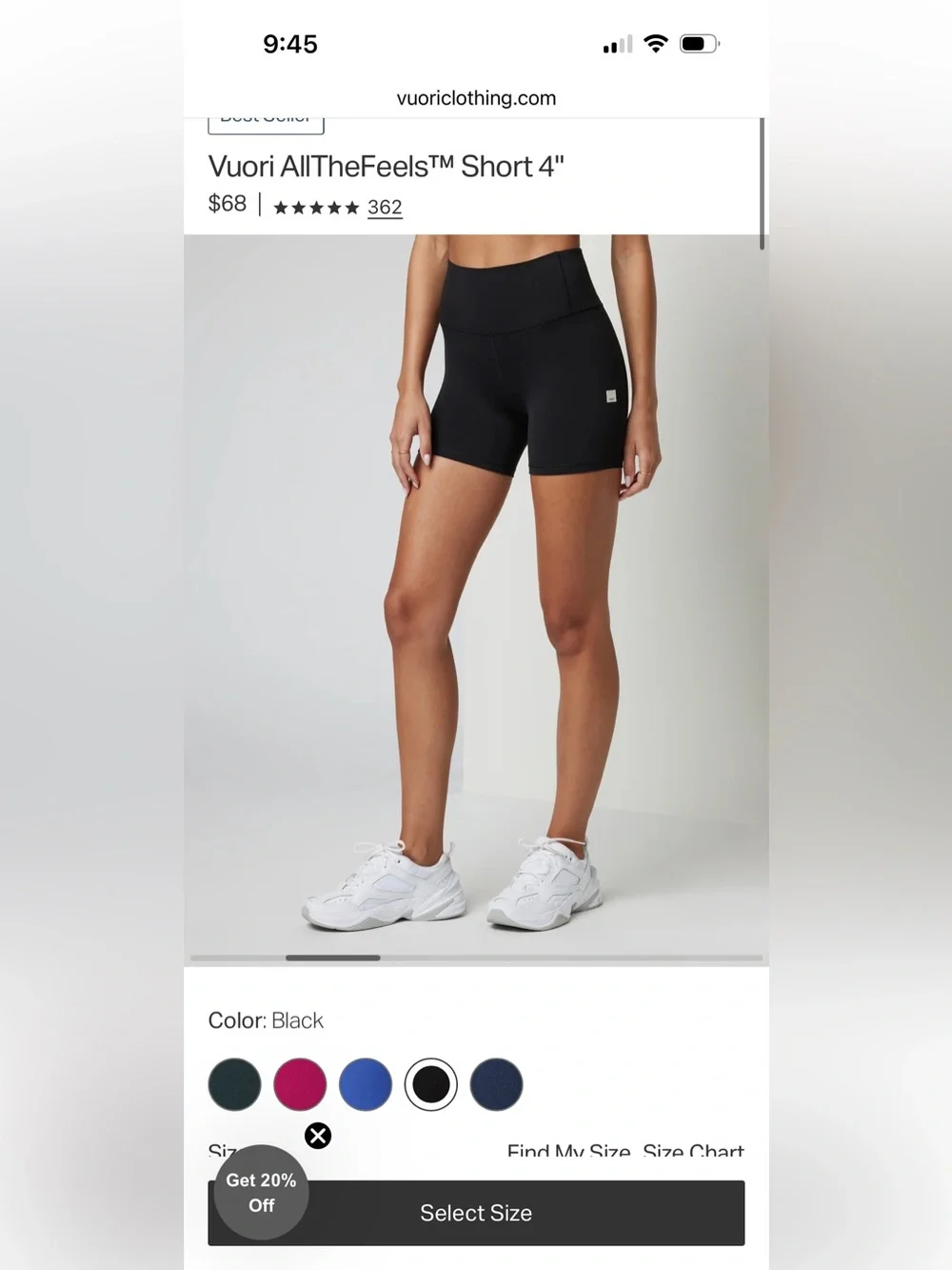 Vuori AllTheFeels Short 4 in